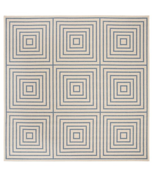 Safavieh Linden  Cream / Blue LND123 6 ft. 7 in. X 6 ft. 7 in. Square Rug