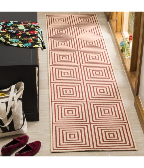 Safavieh Linden  Red / Creme LND123 2 ft. 2 in. X 8 ft. Runner Rug