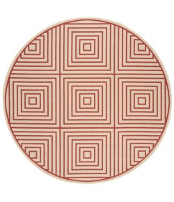 Safavieh Linden  Red / Creme LND123 6 ft. 7 in. X 6 ft. 7 in. Round Rug