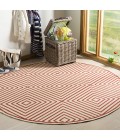 Safavieh Linden  Red / Creme LND123 6 ft. 7 in. X 6 ft. 7 in. Round Rug