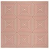 Safavieh Linden  Red / Creme LND123 6 ft. 7 in. X 6 ft. 7 in. Square Rug