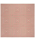 Safavieh Linden  Red / Creme LND123 6 ft. 7 in. X 6 ft. 7 in. Square Rug