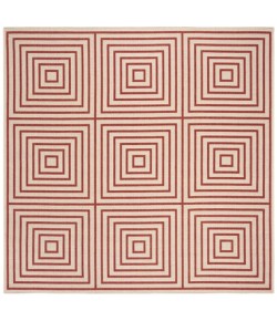 Safavieh Linden  Red / Creme LND123 6 ft. 7 in. X 6 ft. 7 in. Square Rug