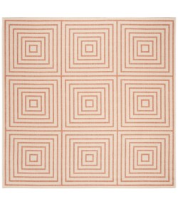 Safavieh Linden  Cream / Rust LND123 6 ft. 7 in. X 6 ft. 7 in. Square Rug