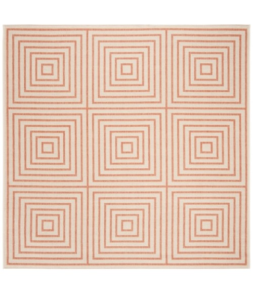 Safavieh Linden  Cream / Rust LND123 6 ft. 7 in. X 6 ft. 7 in. Square Rug