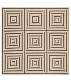 Safavieh Linden  Creme / Brown LND123 6 ft. 7 in. X 6 ft. 7 in. Square Rug