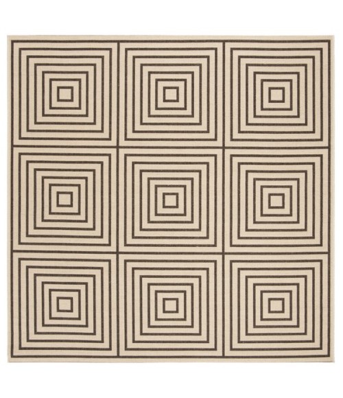 Safavieh Linden  Creme / Brown LND123 6 ft. 7 in. X 6 ft. 7 in. Square Rug