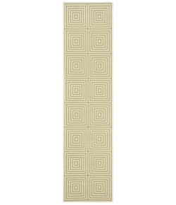 Safavieh Linden  Cream / Olive LND123 2 ft. 2 in. X 8 ft. Runner Rug