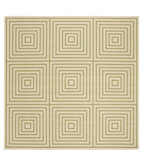 Safavieh Linden  Cream / Olive LND123 6 ft. 7 in. X 6 ft. 7 in. Square Rug
