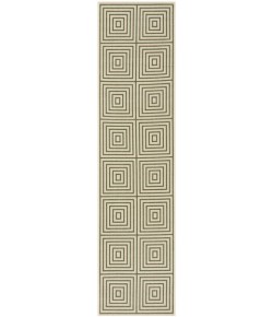 Safavieh Linden  Cream / Green LND123 2 ft. 2 in. X 8 ft. Runner Rug