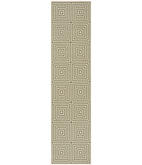 Safavieh Linden  Cream / Green LND123 2 ft. 2 in. X 8 ft. Runner Rug