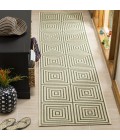 Safavieh Linden  Cream / Green LND123 2 ft. 2 in. X 8 ft. Runner Rug