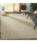 Safavieh Linden  Cream / Green LND123 6 ft. 7 in. X 6 ft. 7 in. Square Rug