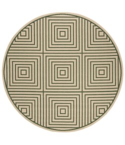 Safavieh Linden  Cream / Green LND123 6 ft. 7 in. X 6 ft. 7 in. Round Rug