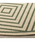 Safavieh Linden  Cream / Green LND123 6 ft. 7 in. X 6 ft. 7 in. Round Rug