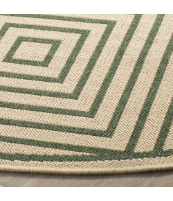 Safavieh Linden  Cream / Green LND123 6 ft. 7 in. X 6 ft. 7 in. Round Rug