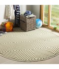 Safavieh Linden  Cream / Green LND123 6 ft. 7 in. X 6 ft. 7 in. Round Rug