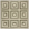 Safavieh Linden  Cream / Green LND123 6 ft. 7 in. X 6 ft. 7 in. Square Rug