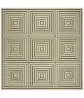 Safavieh Linden  Cream / Green LND123 6 ft. 7 in. X 6 ft. 7 in. Square Rug