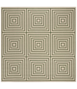 Safavieh Linden  Cream / Green LND123 6 ft. 7 in. X 6 ft. 7 in. Square Rug