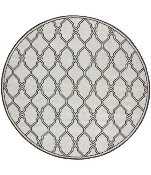 Safavieh Linden  Light Grey / Charcoal LND124 6 ft. 7 in. X 6 ft. 7 in. Round Rug