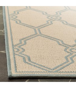Safavieh Linden  Cream / Aqua LND124 6 ft. 7 in. X 6 ft. 7 in. Square Rug