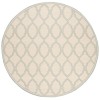 Safavieh Linden  Cream / Aqua LND124 6 ft. 7 in. X 6 ft. 7 in. Round Rug