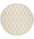Safavieh Linden  Cream / Aqua LND124 6 ft. 7 in. X 6 ft. 7 in. Round Rug