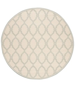 Safavieh Linden  Cream / Aqua LND124 6 ft. 7 in. X 6 ft. 7 in. Round Rug
