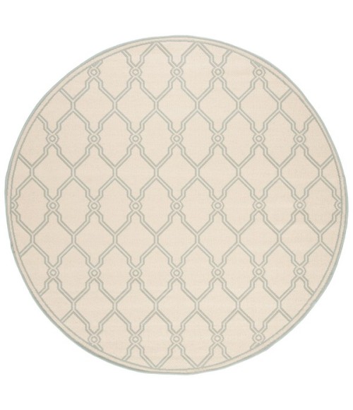 Safavieh Linden  Cream / Aqua LND124 6 ft. 7 in. X 6 ft. 7 in. Round Rug