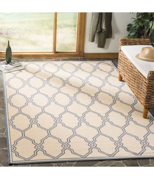 Safavieh Linden  Cream / Blue LND124 8 ft. X 10 ft. Rectangle Rug