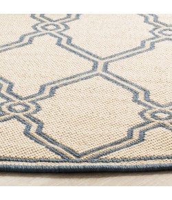 Safavieh Linden  Cream / Blue LND124 6 ft. 7 in. X 6 ft. 7 in. Round Rug