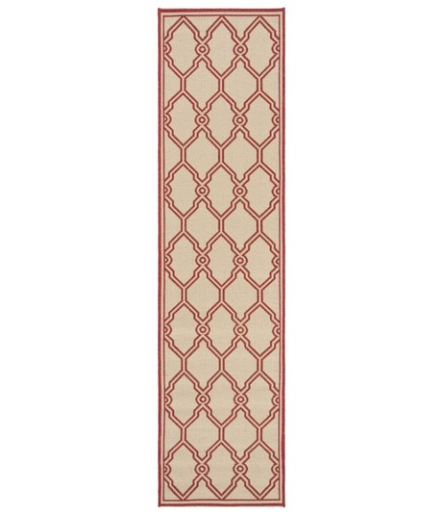 Safavieh Linden  Red / Creme LND124 2 ft. 2 in. X 8 ft. Runner Rug