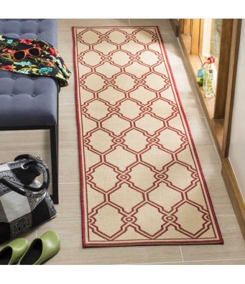 Safavieh Linden  Red / Creme LND124 2 ft. 2 in. X 8 ft. Runner Rug