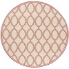Safavieh Linden  Red / Creme LND124 6 ft. 7 in. X 6 ft. 7 in. Round Rug