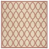 Safavieh Linden  Red / Creme LND124 6 ft. 7 in. X 6 ft. 7 in. Square Rug