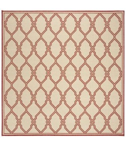 Safavieh Linden  Red / Creme LND124 6 ft. 7 in. X 6 ft. 7 in. Square Rug