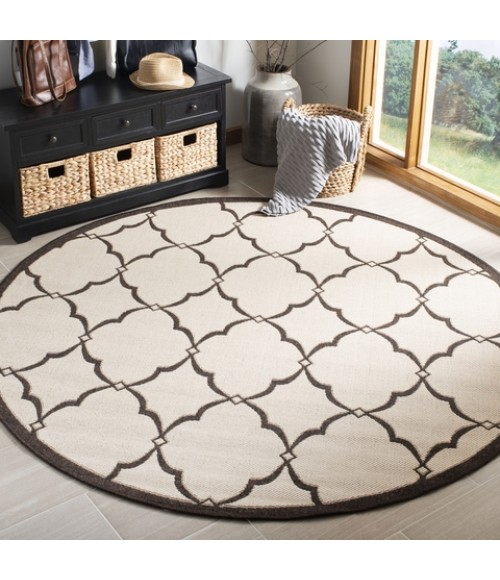 Safavieh Linden  Natural / Brown LND125 6 ft. 7 in. X 6 ft. 7 in. Round Rug