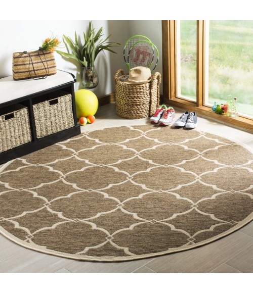 Safavieh Linden  Beige / Cream LND125 6 ft. 7 in. X 6 ft. 7 in. Round Rug