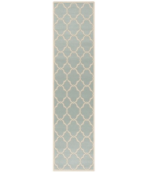Safavieh Linden  Aqua / Cream LND125 2 ft. 2 in. X 8 ft. Runner Rug
