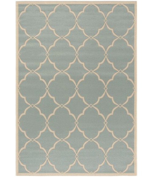 Safavieh Linden  Aqua / Cream LND125 4 ft. X 6 ft. Rectangle Rug
