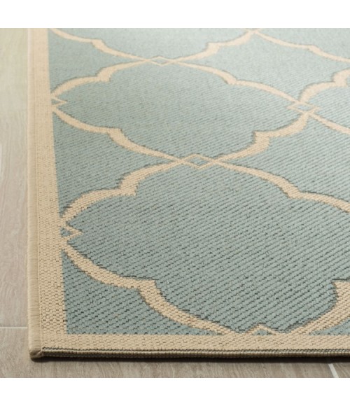 Safavieh Linden  Aqua / Cream LND125 6 ft. 7 in. X 6 ft. 7 in. Round Rug