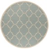 Safavieh Linden  Aqua / Cream LND125 6 ft. 7 in. X 6 ft. 7 in. Round Rug