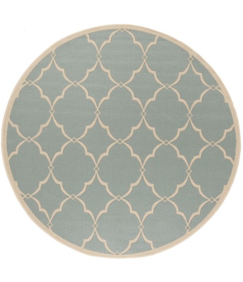 Safavieh Linden  Aqua / Cream LND125 6 ft. 7 in. X 6 ft. 7 in. Round Rug
