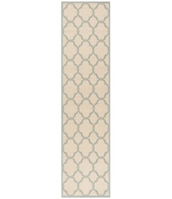 Safavieh Linden  Cream / Aqua LND125 2 ft. 2 in. X 8 ft. Runner Rug