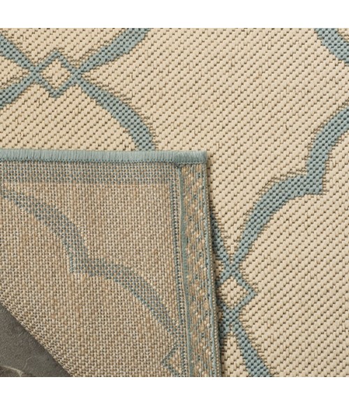 Safavieh Linden  Cream / Aqua LND125 4 ft. X 6 ft. Rectangle Rug