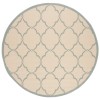 Safavieh Linden  Cream / Aqua LND125 6 ft. 7 in. X 6 ft. 7 in. Round Rug