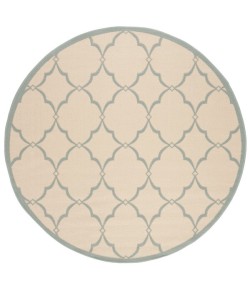 Safavieh Linden  Cream / Aqua LND125 6 ft. 7 in. X 6 ft. 7 in. Round Rug