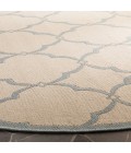 Safavieh Linden  Cream / Aqua LND125 6 ft. 7 in. X 6 ft. 7 in. Round Rug
