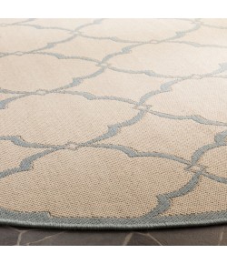 Safavieh Linden  Cream / Aqua LND125 6 ft. 7 in. X 6 ft. 7 in. Round Rug